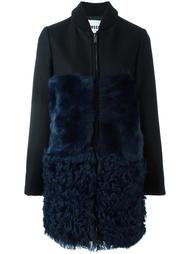 пальто с панелями из овчины MSGM