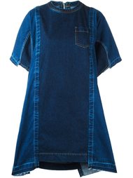 джинсовое платье с панельным дизайном Sacai