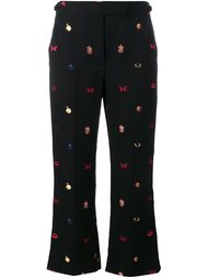 укороченные брюки с вышивкой Alexander McQueen