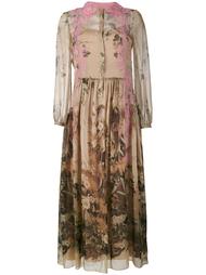 платье с цветочным принтом   Alberta Ferretti