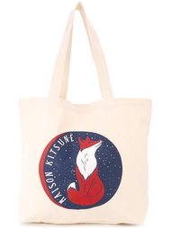 сумка-тоут с принтом-логотипом Maison Kitsuné