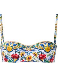 Majolica print bikini top Dolce &amp; Gabbana