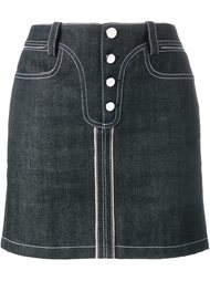 джинсовая юбка с контрастной строчкой Paco Rabanne