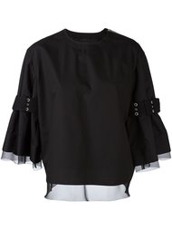 топ с пряжками на рукавах Sacai