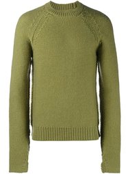 свитер с круглым вырезом и отделкой в рубчик Maison Margiela