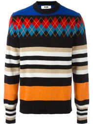 джемпер свободного кроя с узорами MSGM