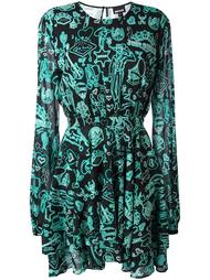 расклешенное платье с узором Just Cavalli