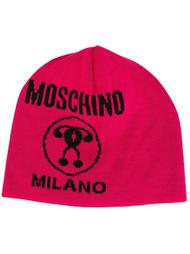 шапка с принтом-интарсией логотипа Moschino