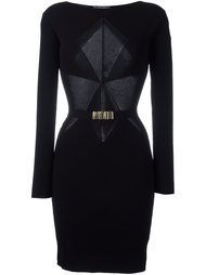 приталенное платье с панелями в рубчик Versace Collection
