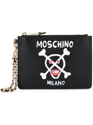 клатч с принтом черепа Moschino