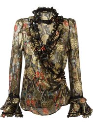 декорированная блузка  Roberto Cavalli