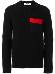 джемпер с контрастным карманом MSGM