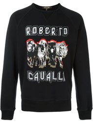 толстовка с принтом логотипа   Roberto Cavalli