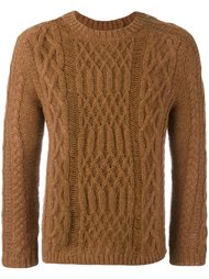 свитер вязки косичкой с потертой отделкой Maison Margiela