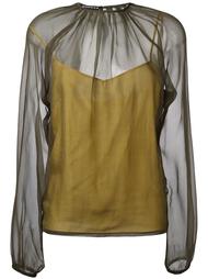 bishop sleeve sheer blouse Rochas