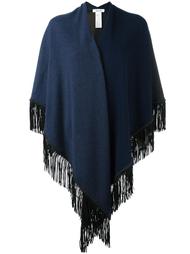 fringed knit poncho Allude