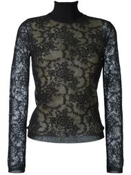 floral lace blouse Oscar de la Renta