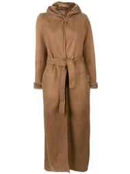 удлиненное пальто с запахом из кожи ягненка  'S Max Mara