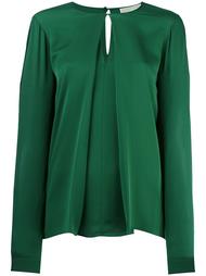 inverted pleat longsleeved blouse   Michael Michael Kors