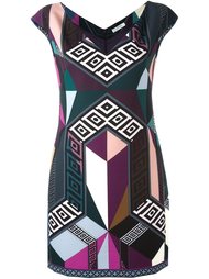 приталенное платье с геометрическим узором Versace Collection