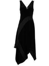 бархатное асимметричное платье Donna Karan
