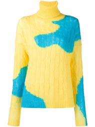 двухцветный свитер с узором 'косичка' Delpozo