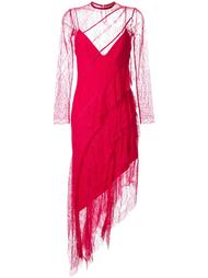 lace overlay ruffled dress  Manning Cartell