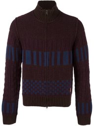 colour block knitted zip cardigan Al Duca D’Aosta 1902