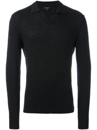 knitted long sleeve polo shirt James Perse