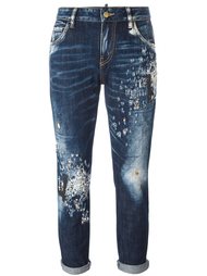 укороченные джинсы с потертой отделкой Amen