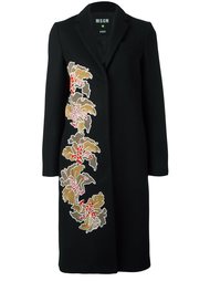 пальто с цветочной вышивкой MSGM