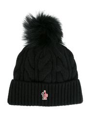 cable knit pom pom hat Moncler Grenoble