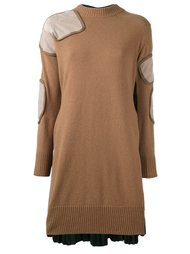 трикотажное платье с плиссировкой сзади Sacai