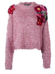 джемпер с цветочными аппликациями Dolce &amp; Gabbana