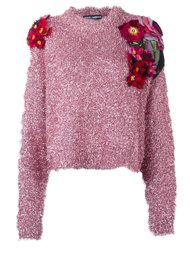 джемпер с цветочными аппликациями Dolce &amp; Gabbana