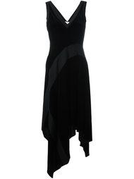 асимметричное платье с ребристой вставкой DKNY