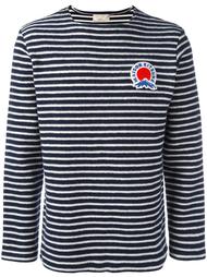 striped logo plaque sweater Maison Kitsuné