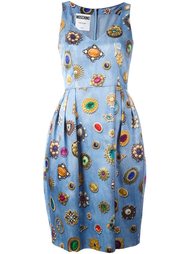 платье с рисунком в виде драгоценностей Moschino