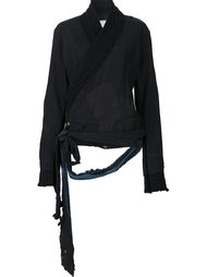 distressed wrap jacket Greg Lauren