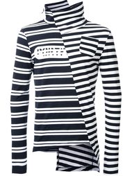 striped asymmetric collar T-shirt Maison Mihara Yasuhiro