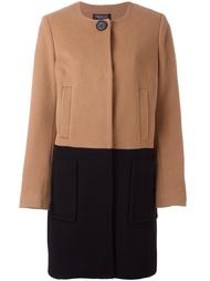 однобортное пальто в стиле колор-блок Twin-Set