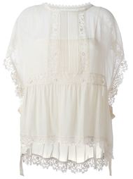 блузка с кружевными вставками Red Valentino