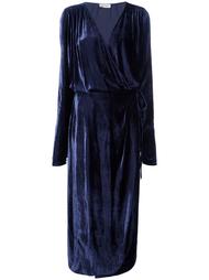 драпированное платье миди с V-образным вырезом Attico