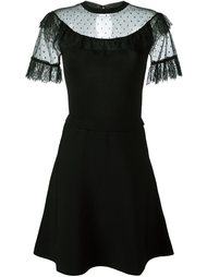 расклешенное платье с прозрачными панелями Red Valentino