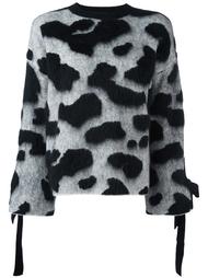 ribbon sleeve leopard jumper Sportmax