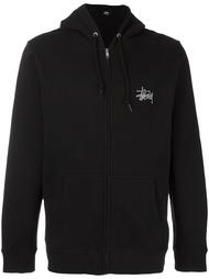 толстовка с принтом-логотипом на молнии Stussy