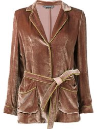 бархатный пиджак с поясом Alberta Ferretti