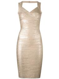 metallic fitted dress  Hervé Léger