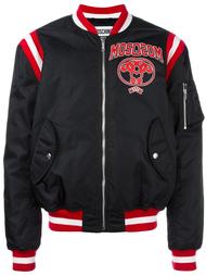 varsity logo bomber jacket Moschino