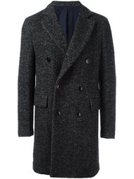 двубортное пальто в елочку Mp  Massimo Piombo